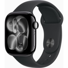 Apple Watch 11 42mm Aluminium Jet Black avec Black Sport Band M/L MEQU4